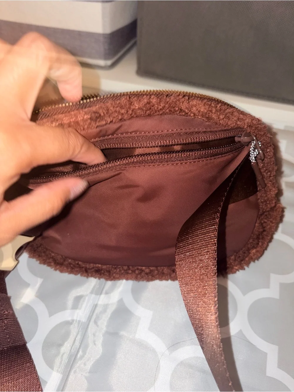 lululemon athletica Brown Sherpa Crossbody Bag